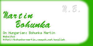 martin bohunka business card